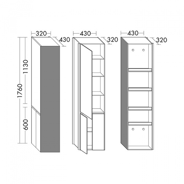 Burgbad Yso Шкаф подвесной зеркальный 32x43x176см, цвет: белый матовый