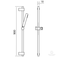 HUBER Lynox Душевая стойка с ручным душем, нержавеющая сталь