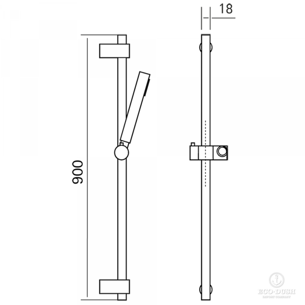 HUBER Lynox Душевая стойка с ручным душем, нержавеющая сталь