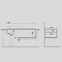 Kerasan Louise Металлическая структура для раковины 140см, подвесная, с полкой, с 1 отв., с полотенцедержателем, цвет: черный матовый