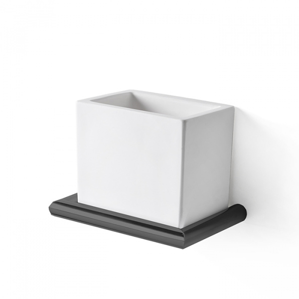 3SC Guy Стакан подвесной, композит Solid Surface, цвет: белый матовый/черный матовый