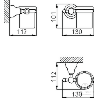 HUBER Croisette Стакан подвесной, цвет: хром/керамика