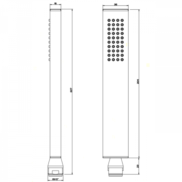 Gessi Rettangolo Душевая лейка с защитой от известкового налета, цвет: хром