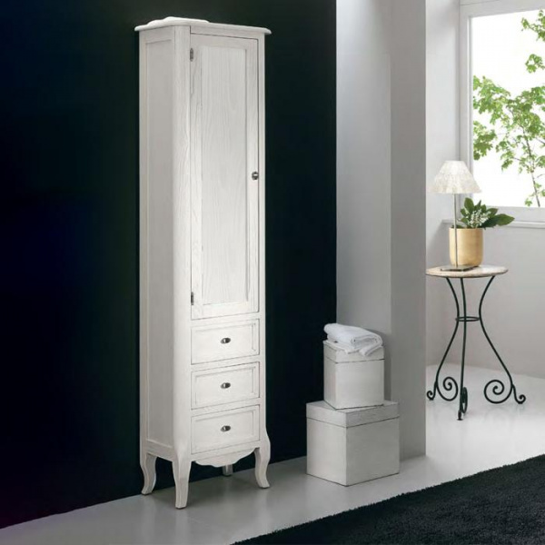 EBAN Rebecca Колонна 44x32x186h, 1 дверца (дверца без стекла, отделка: деревом) SX- петли слева, 3 ящика, цвет: bi assoluto