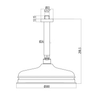 Gattoni PD Верхний душ диаметром 300mm с потолочным держателем 349mm, цвет: золото 24К