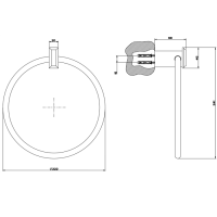 Gessi Eleganza Полотенцедержатель "кольцо" 22см., подвесной, цвет: хром