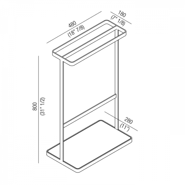 Agape Memory Полотенцедержатель напольный 80х48см., цвет: матовый вороненый/черный мрамор Marquinia
