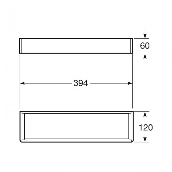 Armani Roca Island Полочка из профиля/полотенцедержатель 39.4см, подвесная, цвет: brushed steel
