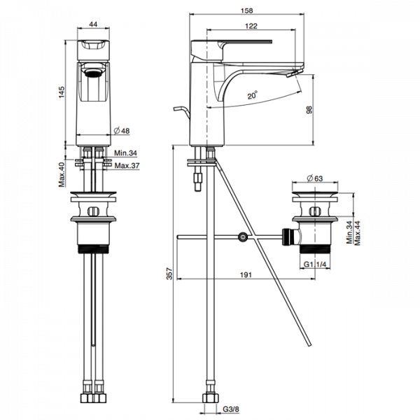 Carlo Frattini Mast Смеситель на раковину, цвет: хром