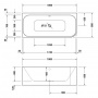 Ванна акриловая Duravit (Дуравит), 1800х80 нестандартной формы, пристенная