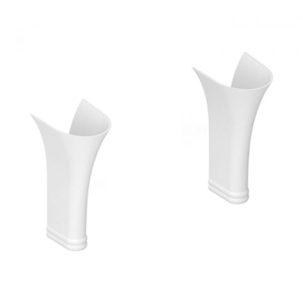 Devon&Devon Double Kalos Раковина 78.6х22.1х54.2 см, 3 отв., двойная, WHITE TEC, с донным клапаном, с колонной, фурнитура хром, цвет: белый