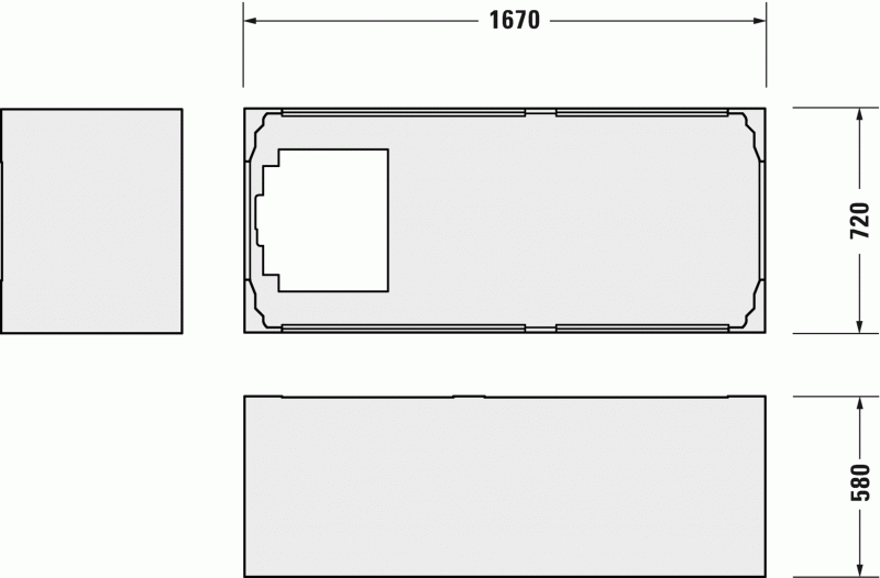 Опора из стиропора для ванны Duravit Daro, 167x72