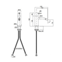 Antonio Lupi Ayati Смеситель для биде, на 1 отв., излив: 155мм, цвет: шлифованная сталь
