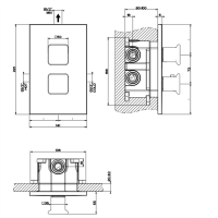 Gessi iSpa Встраиваемый термостатический смеситель, подключение на 3/4”, с фильтрами, внешняя часть, цвет: хром