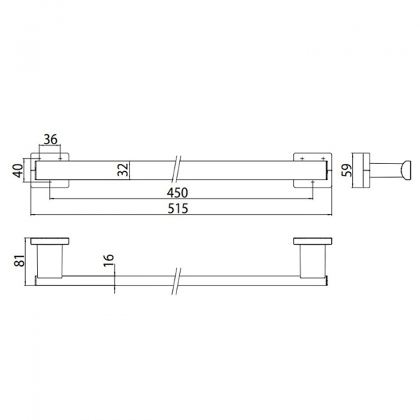 EMCO Loft Поручень, 450мм, подвесной, цвет: хром