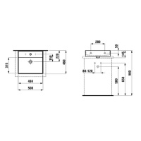 Laufen Kartell Раковина 50х46х12 см, 1 отв., цвет: белый