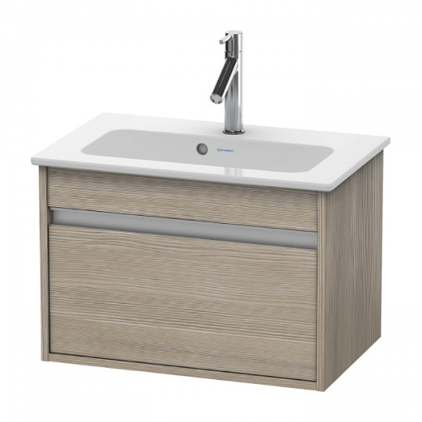 Duravit Ketho Тумба подвесная, 41x60x38.5см, с раковиной, 1 выдв. ящик, цвет: сосна серебристая