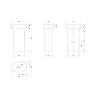 KNIEF Prime Раковина 53х35х90 см, без отв., отдельностоящая, с выходом в пол, цвет: белый матовый