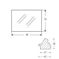 EBAN Luigi XV Зеркало 92x72см, цвет: серебро (argento)