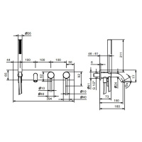 Fantini Nostromo Смеситель для ванны, встраиваемый, цвет: хром