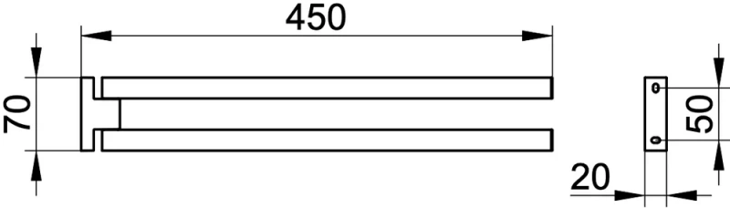 Полотенцедержатель Keuco Edition 90 19118010000 45 см, двойной