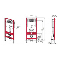 TECEbase 2.0 Комплект 5 в 1, унитаз TECE One, инсталяция для подвесного унитаза, клавиша смыва TECEambia хром, крепеж для монтажа, звукоизоляция