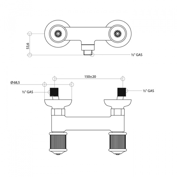 Смеситель для душа Bongio Impero, цвет: золото/blue and red swarovski