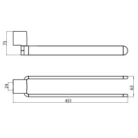 EMCO Fino Двойной повортоный держатель для полотенец, 45.1см, подвесной, цвет: хром