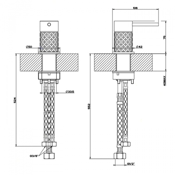 Gessi Intreccio Рычаг удаленного управления, цвет: шлифованная сталь