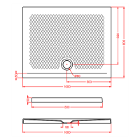 Artceram Scacchi Душевой поддон 80x100хh5,5см, слив Ø9см, керамика, цвет: белый