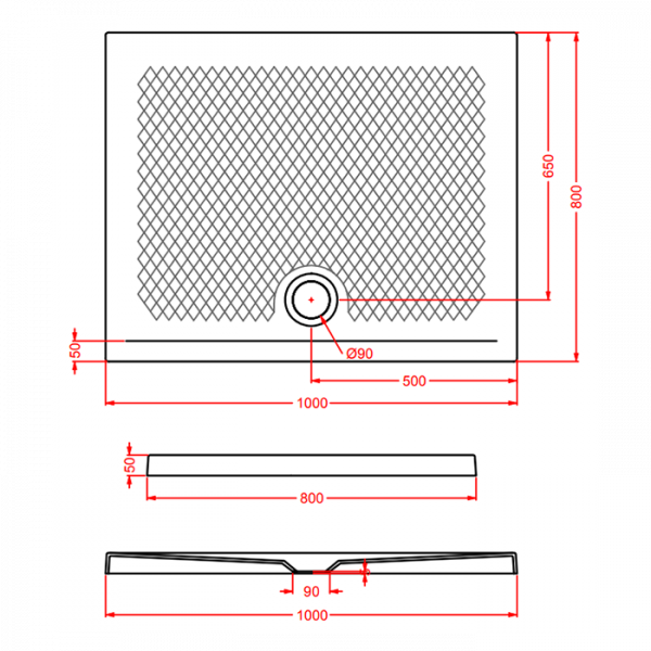 Artceram Scacchi Душевой поддон 80x100хh5,5см, слив Ø9см, керамика, цвет: белый