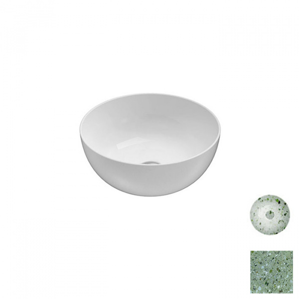 Globo T-Edge Раковина-чаша 34х16 см, без отв., на столешницу, цвет: Graniglia Verde