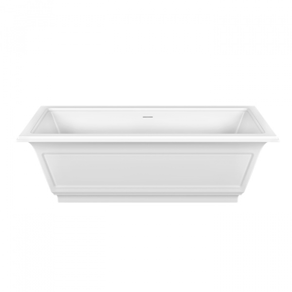Gessi Eleganza Ванна отдельностоящая 180х85x55см, со сливом-переливом, цвет: матовый белый
