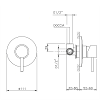 Nicolazzi Olympus Смеситель для душа на 1 отверстие, встраиваемый, цвет: хром