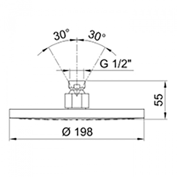 Fantini Nice Верхний душ 20см, цвет: черный матовый