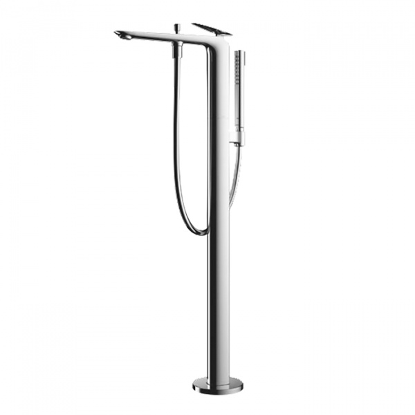 TOTO ZA Смеситель для ванны напольный 130x550x934мм с ручным душем, цвет: хром