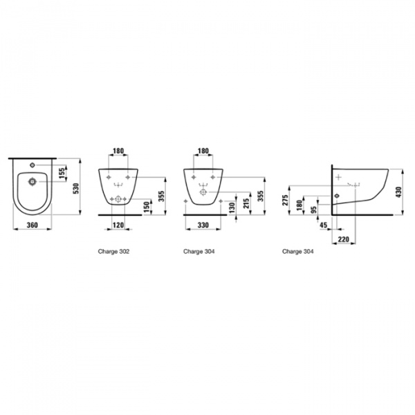 Laufen Pro Биде подвесное 56x36x33,5 см, с 1 отв., c покрытием LCC цвет: белый