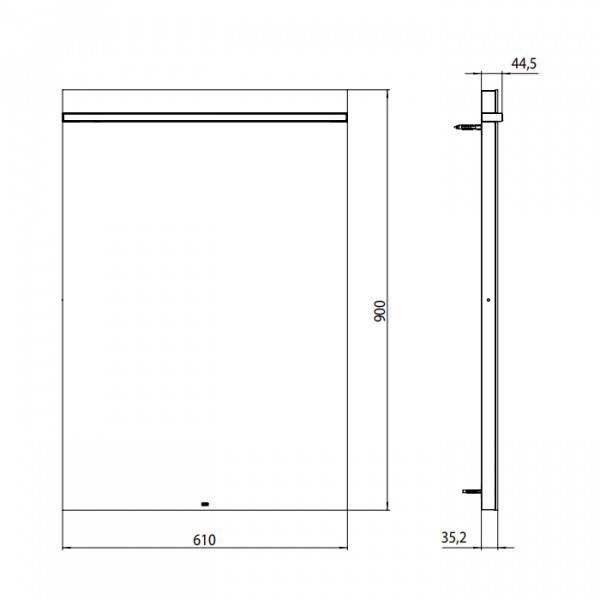 EMCO Зеркало со LED подсветкой, B61xH90см