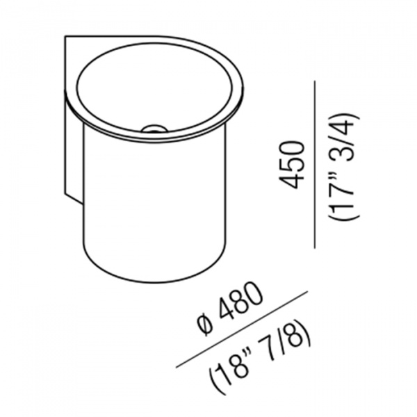 Agape In-Out Раковина 48x45 см, без отв., цвет: белый