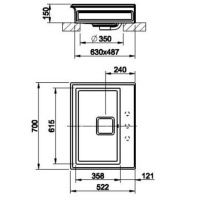 Gessi Eleganza Раковина 70х52 см, без отв., накладная/подвесная, с переливом, цвет: белый/RAL