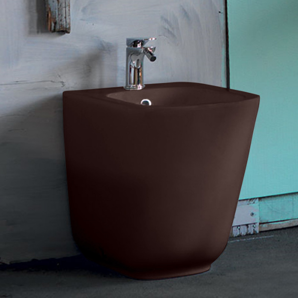 Kerasan Tribeca Биде напольное пристенное 54х35см, с 1 отв под смеситель, c креплением WB5N, цвет: Borgogna matt