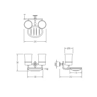 Devon&Devon First Class Мыльница и два стакана, подвесные, цвет: золото/белый