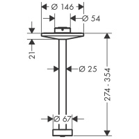 Axor One Потолочное подсоединение 300 мм для верх.душа 2j, цвет: хром