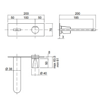 Antonio Lupi Indigo Смеситель для раковины, встраиваемый, излив: 200мм, цвет: графит