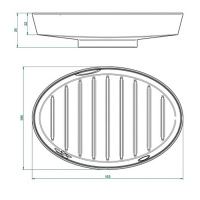 THG CAPUCINE MAUVE DECOR OR Мыльница керамическая, настольная, декор золото/лиловый, цвет: белый