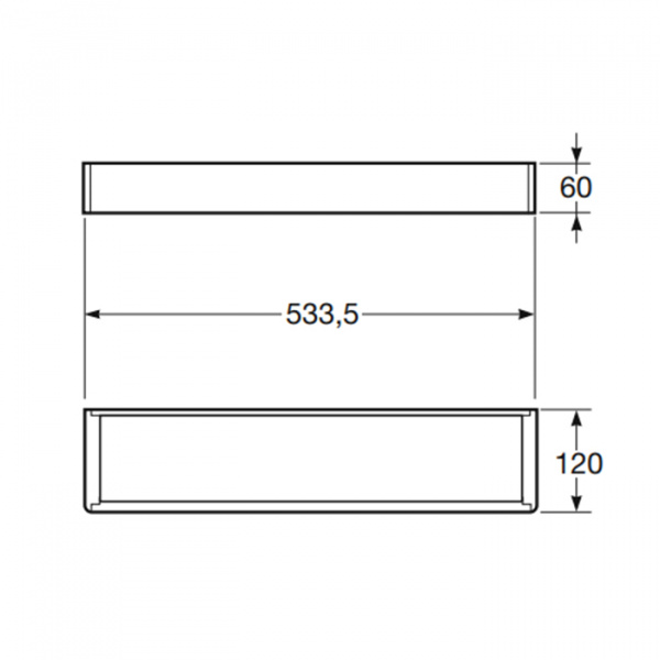 Armani Roca Island Полочка из профиля/полотенцедержатель 53.5см, подвесной, цвет: brushed steel