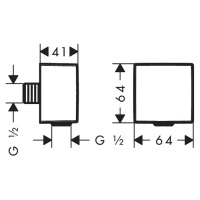 Hansgrohe FixFit Вывод воды для ручного душа с клапаном, цвет: шлифованная бронза