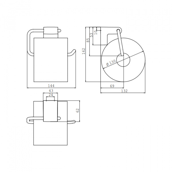 EMCO Mundo Держатель т/б без крышки, подвесной, цвет: хром
