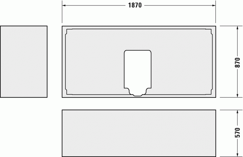 Опора из стиропора для ванны Duravit Starck, 187x87