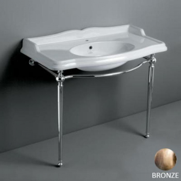 SIMAS Arcade Консоль 105х56см, c белой раковиной на 1 отв., цвет: консоли bronzo